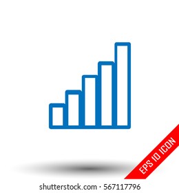 Wi-Fi signal level icon. Simple flat logo of wi-fi signal level on white background. Vector illustration.