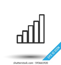 Wi-Fi signal level icon. Simple flat logo of wi-fi signal level on white background. Vector illustration.