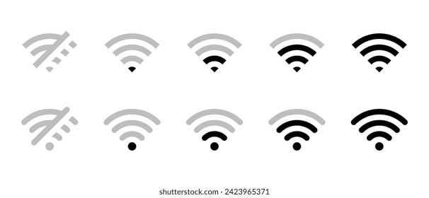 Wifi signal level icon vector in flat style. Wireless network sign symbol