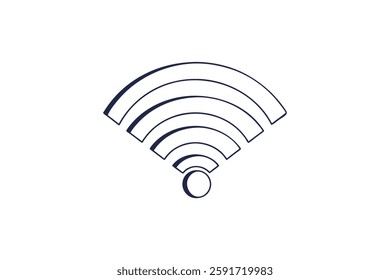 wi-fi signal line art vector illustration on white background