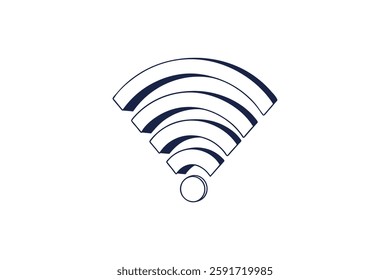 wi-fi signal line art vector illustration on white background