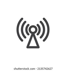 wifi signal line icon. linear style sign for mobile concept and web design. Wireless antenna outline vector icon. Symbol, logo illustration. Vector graphics