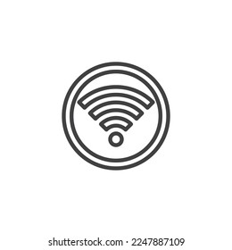 Wifi signal line icon. linear style sign for mobile concept and web design. Wireless network service outline vector icon. Symbol, logo illustration. Vector graphics