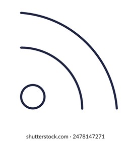 Wifi signal line icon. Wireless, internet, radio waves or video streaming concept. Technology symbol for website and mobile. Editable vector stroke. Pixel Perfect.