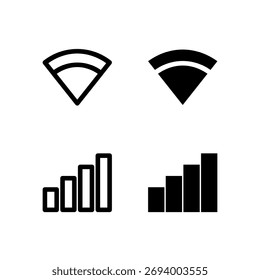WiFi und Signalleitung und Solid Icon Set für modernes App- und UI-Design