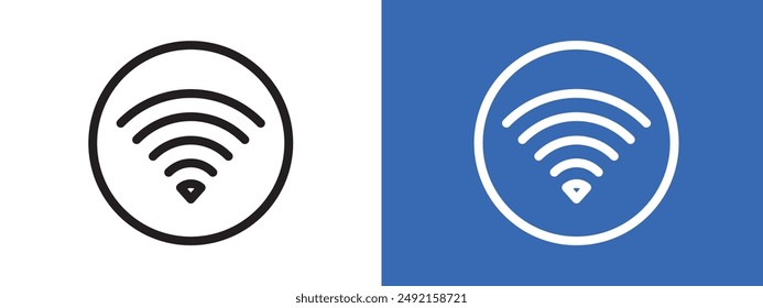 Wifi signal logo sign set vector outline