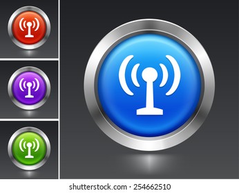 Wi-fi signal on Blue Round Button