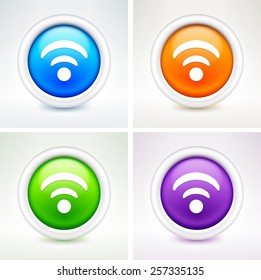 Wi-fi Signal on Elegant Vector Button