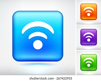 Wi-fi Signal on Elegant Vector Button