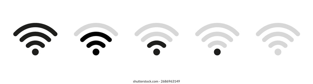 Icono de rango de señal WIFI. calidad de conexión, Vector de acceso a Internet. Ilustración vectorial.