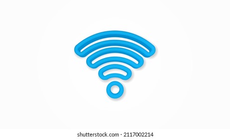 Wi-fi signal realistic icon. 3d vector illustration. Isolated line color pictogram. Transparent shadows