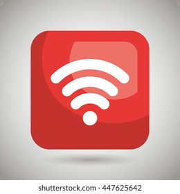 wifi signal square button  isolated icon design, vector illustration  graphic 