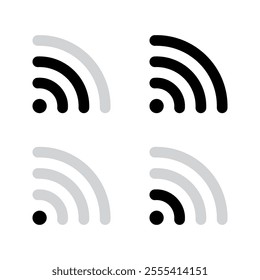 Wi-Fi signal strength bar icons flat vector