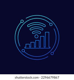 Wi-Fi signal strength icon, linear design
