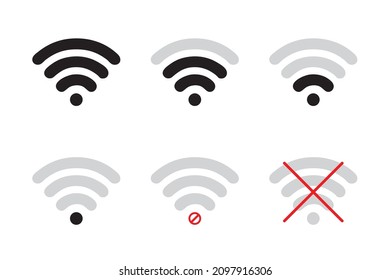 Wifi Signal Strength Icon Set