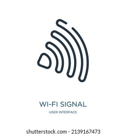 wi-fi signal thin line icon. network, wireless linear icons from user interface concept isolated outline sign. Vector illustration symbol element for web design and apps.