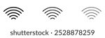 Wifi Signal vector icon set in black and blue colors.