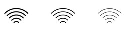 Wifi Signal vector icon set in black and blue colors.