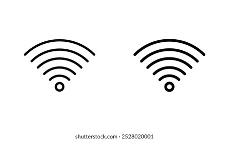 Wifi Signal vector icon set in black and white color.