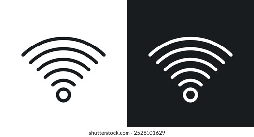 Wifi Signal vector icon set in black and white