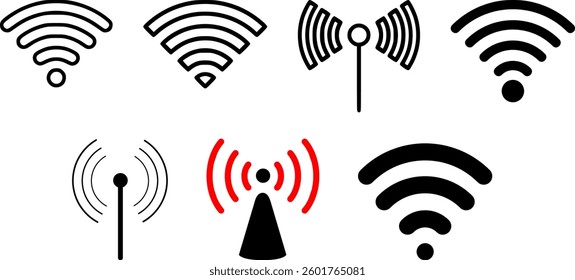 Wi-Fi Signal Vector Set , internet connection