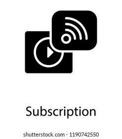 Wifi signal and video icon is subscribe symbol 