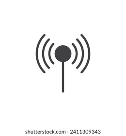 Wifi signal wave vector icon. filled flat sign for mobile concept and web design. Wireless Signal glyph icon. Hotspot symbol, logo illustration. Vector graphics