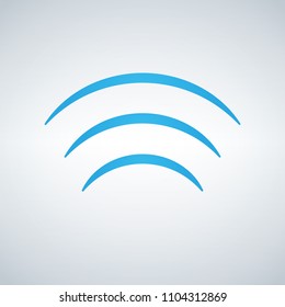 WIFI signal waves Icon Vector flat design style in blue color, isolated on modern background.
