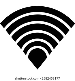 Wifi signal waves icon vector art illustration