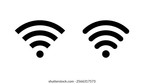 Wifi signal, wireless network icon isolated on white background. Public wi-fi area sign symbol