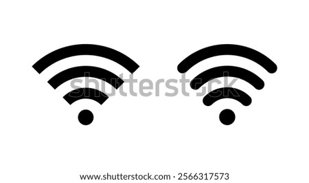 Wifi signal, wireless network icon isolated on white background. Public wi-fi area sign symbol