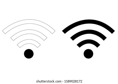 Wi-fi signal. Wireless technology, black web icons set. Internet. Vector illustration.