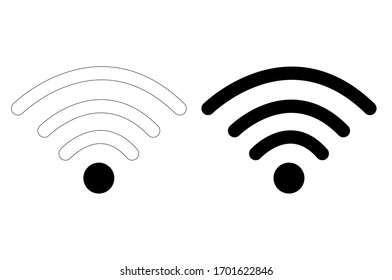 Wi-Fi-Signal. Wireless-Technologie, schwarze Web-Symbole. Internet. Vektorillustration.