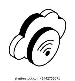 Wifi signals with cloud, isometric icon of cloud internet editable vector