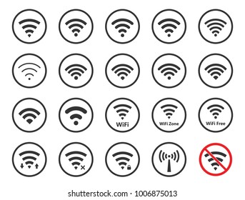 Wifi Signs And Icons, Wireless Signal Symbols