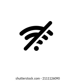 Wifi simple flat icon vector illustration. Wifi no signal icon. No network icon