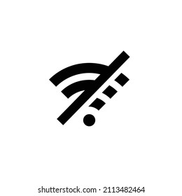 Wifi einfache flache Symbol Vektorgrafik. WLAN kein Signal Symbol. Kein Netzwerk-Symbol
