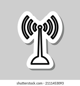 WiFi simple icon vector. Flat desing. Sticker with shadow on gray background.ai