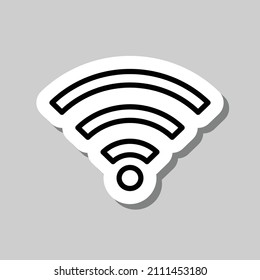 Vector de icono simple WiFi. Diseño plano. Pegar con sombra sobre fondo gris.ai