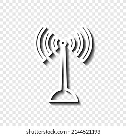 WiFi simple icon vector. Flat desing. White with shadow on transparent grid.ai
