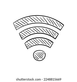 Wifi sketch icon for web and mobile. Hand drawn vector icon on background.