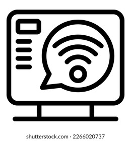 Wifi smart icon outline vector. Home tv. Computer game