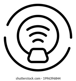 Wifi smart lightbulb icon. Outline Wifi smart lightbulb vector icon for web design isolated on white background