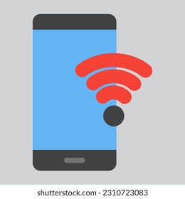 Wifi Smartphone-Flachsymbol, Verwendung für Website-Mobil-App-Präsentation