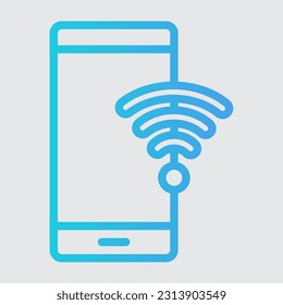 Wifi smartphone gradient line icon, use for website mobile app presentation