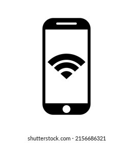 Wifi smartphone Icon Vector.  Illustration pictogram. Simple flat symbol.