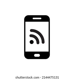 Wifi in Smartphone Screen Icon Vector Illustration Isolated