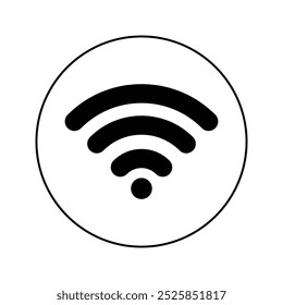 Wifi solid icon with circle.
