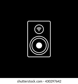 Wi-Fi Sound Column Icon On Black Background