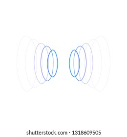 wifi sound signal connection, sound radio wave logo symbol. vector illustration isolated on white background.